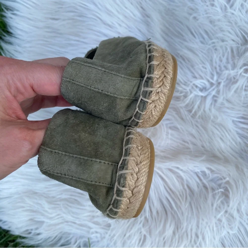 Tory Burch Yasmin Olive Suede Espadrilles Flats 9.5